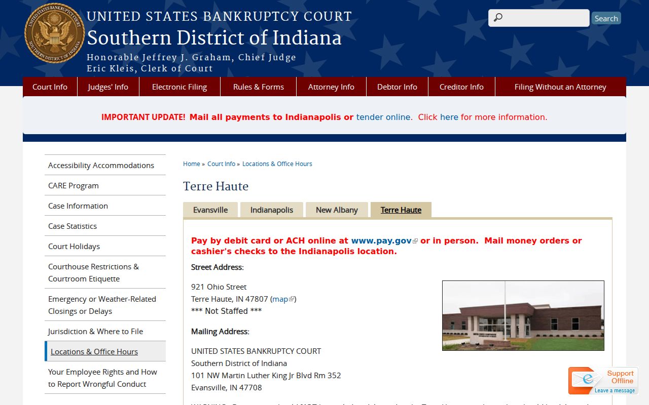 Terre Haute bankruptcy route separate from Bicknell City Court records