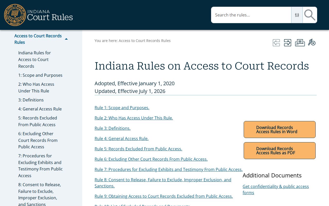 Knox County case lookup access rules