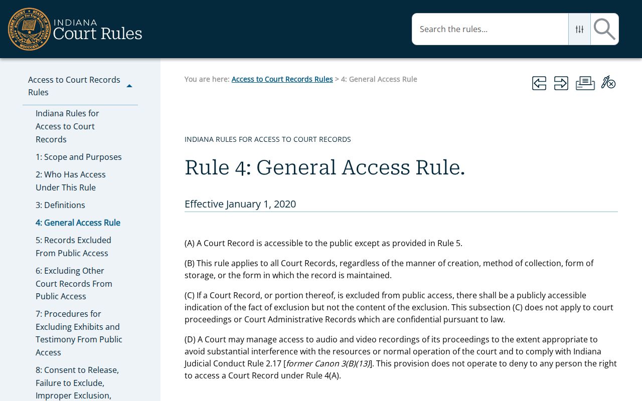 Knox County case number and public access rules