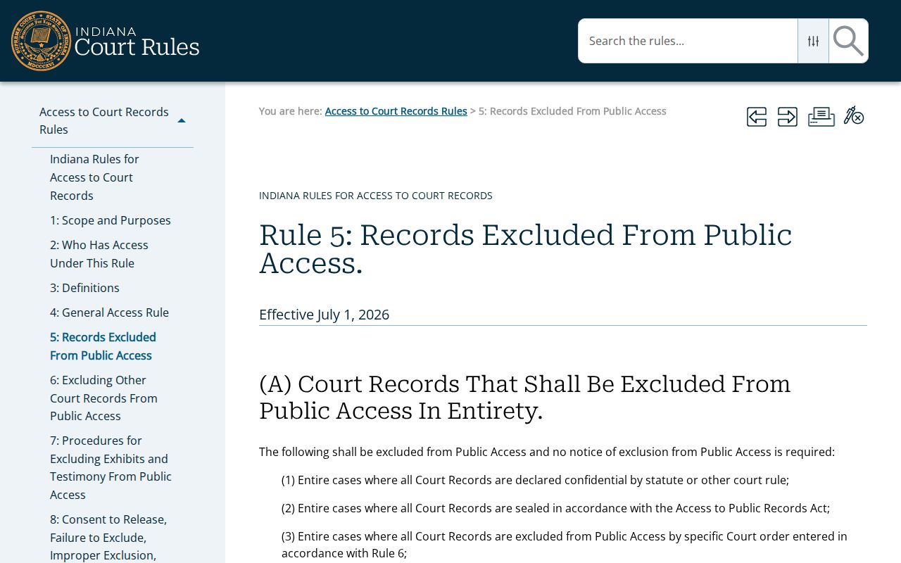 Knox County sealed court record rule