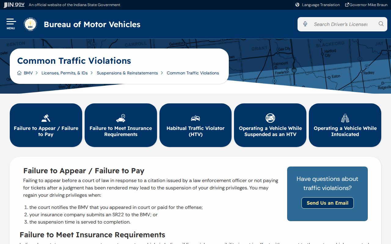 Indiana BMV guidance connected to Vincennes ticket cases